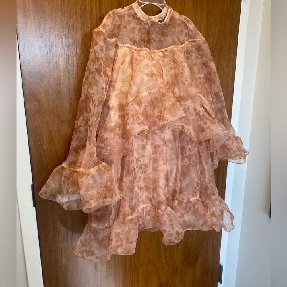 Floral Ruffle Dress - Peach - Picture 3 of 4
